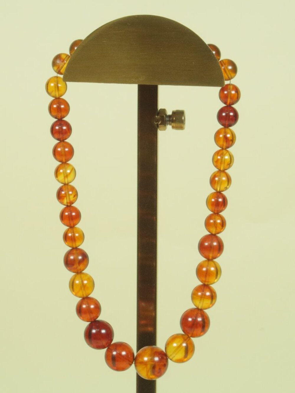 Vintage Castlecliff Necklace 14" Faux Amber Beaded Costume Jewelry